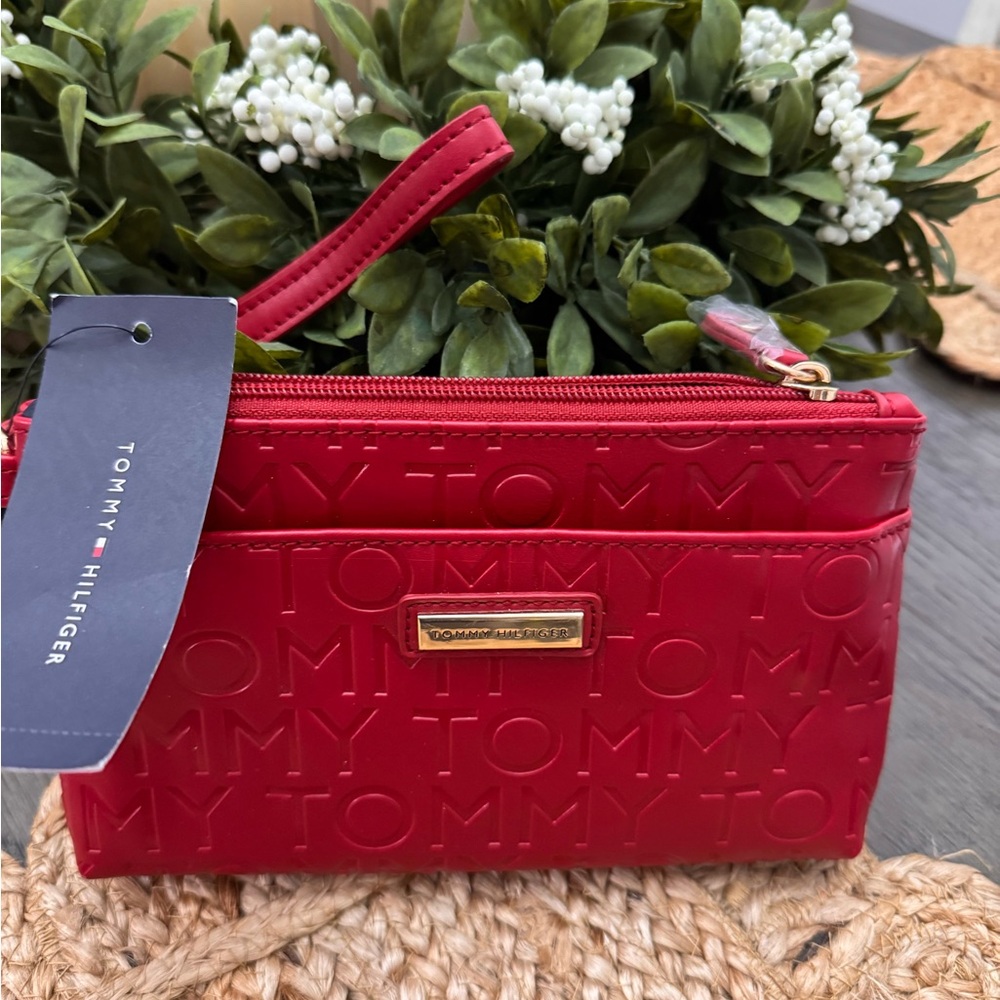 Tommy Hilfiger Red Embossed Women's Clutch; NWT
